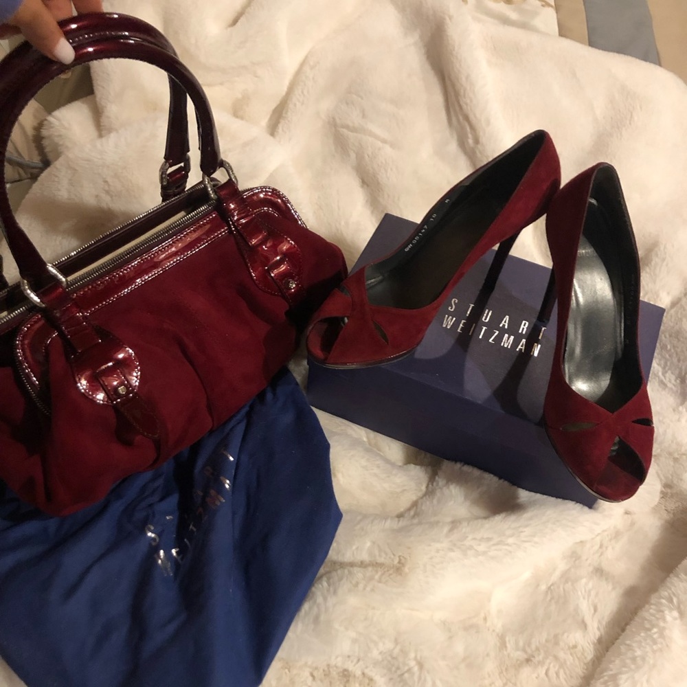Stewart Weitzman  suede shoes or  purse 150 each